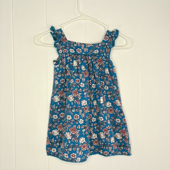 Ro’s Garden Anthropologie Little Girls Dress Size 4 Blue Floral Spring Easter - Picture 1 of 6